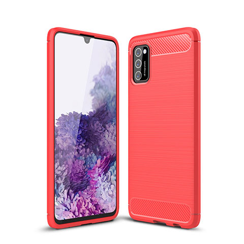 Funda Silicona Carcasa Goma Line S01 para Samsung Galaxy A41 Rojo