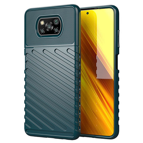 Funda Silicona Carcasa Goma Line S01 para Xiaomi Poco X3 Pro Verde Noche