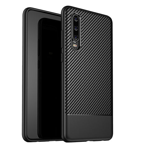 Funda Silicona Carcasa Goma Twill G02 para Huawei P30 Negro