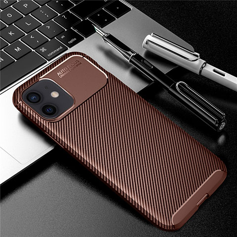 Funda Silicona Carcasa Goma Twill para Apple iPhone 12 Mini Marron