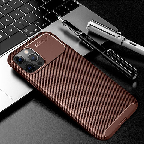 Funda Silicona Carcasa Goma Twill para Apple iPhone 12 Pro Marron