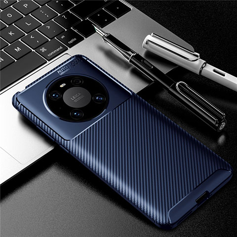 Funda Silicona Carcasa Goma Twill para Huawei Mate 40 Pro Azul