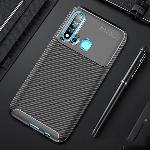 Funda Silicona Carcasa Goma Twill para Huawei Nova 5i Negro