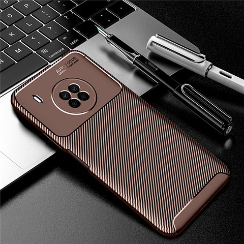 Funda Silicona Carcasa Goma Twill para Huawei Y9a Marron