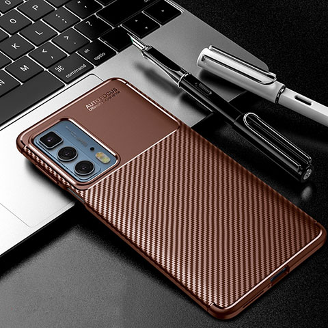 Funda Silicona Carcasa Goma Twill para Motorola Moto Edge 20 Pro 5G Marron