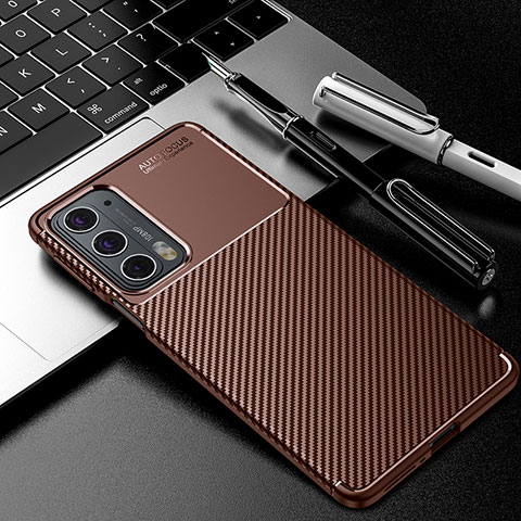 Funda Silicona Carcasa Goma Twill para Motorola Moto Edge Lite 5G Marron