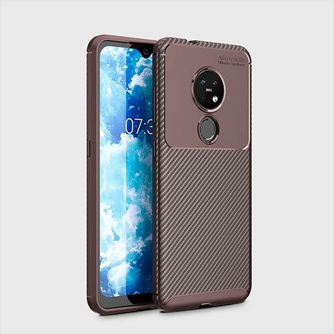 Funda Silicona Carcasa Goma Twill para Nokia 7.2 Marron