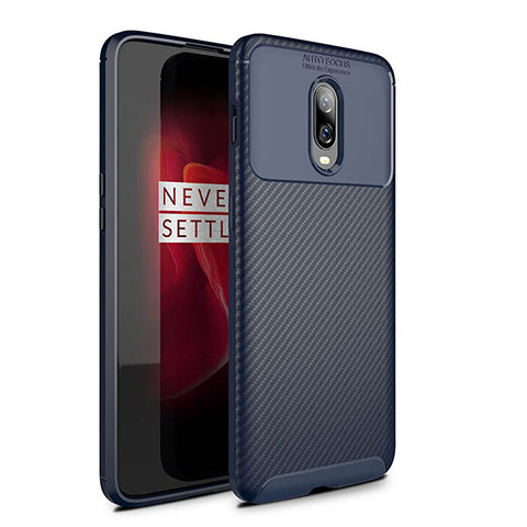 Funda Silicona Carcasa Goma Twill para OnePlus 6 Azul