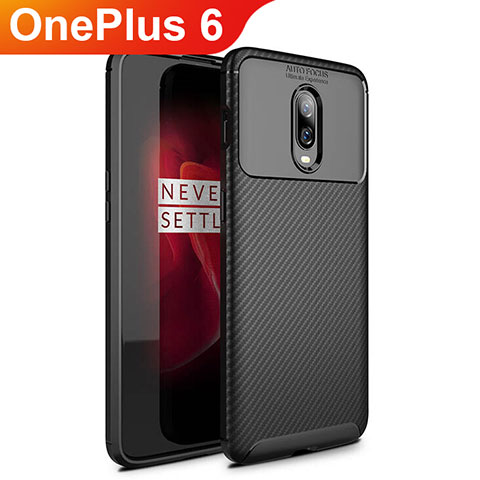 Funda Silicona Carcasa Goma Twill para OnePlus 6 Negro