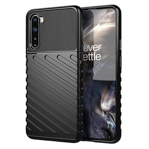 Funda Silicona Carcasa Goma Twill para OnePlus Nord Negro