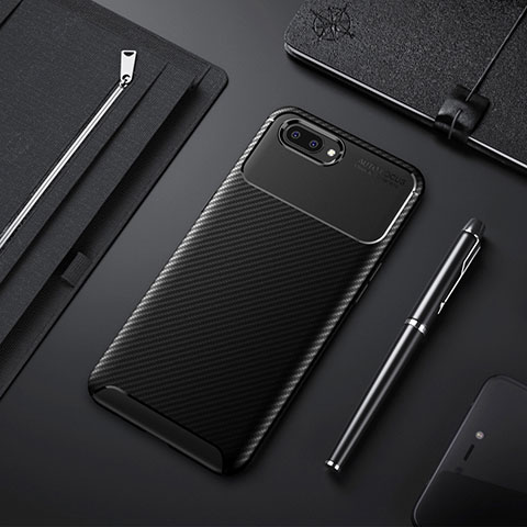 Funda Silicona Carcasa Goma Twill para Oppo A12e Negro