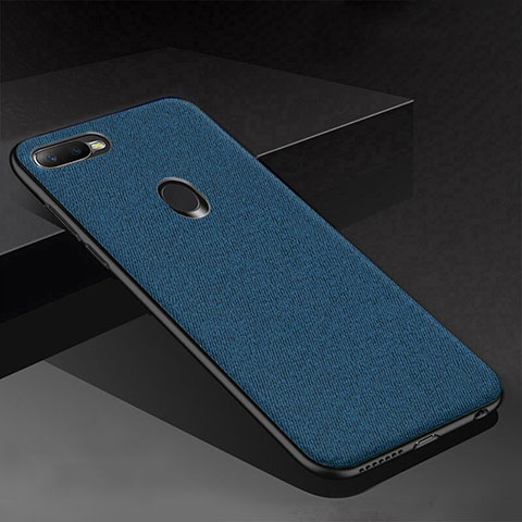 Funda Silicona Carcasa Goma Twill para Oppo A7 Azul