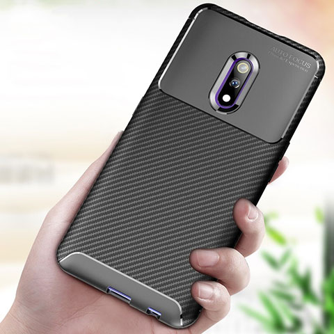 Funda Silicona Carcasa Goma Twill para Oppo K3 Negro