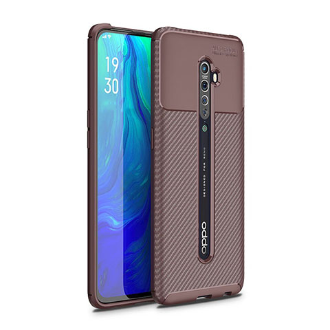 Funda Silicona Carcasa Goma Twill para Oppo Reno2 Marron