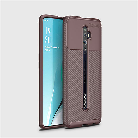 Funda Silicona Carcasa Goma Twill para Oppo Reno2 Z Marron