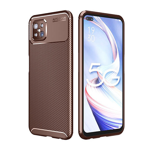 Funda Silicona Carcasa Goma Twill para Oppo Reno4 Z 5G Marron