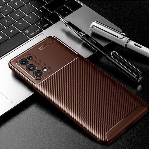 Funda Silicona Carcasa Goma Twill para Oppo Reno5 Pro 5G Marron