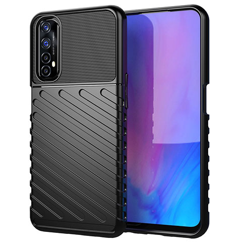 Funda Silicona Carcasa Goma Twill para Realme 7 Negro