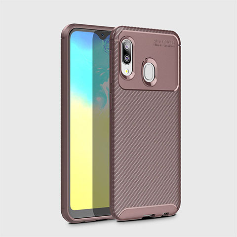 Funda Silicona Carcasa Goma Twill para Samsung Galaxy A20e Marron