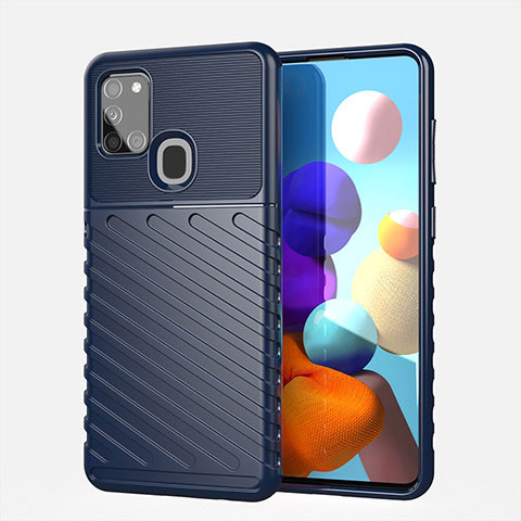 Funda Silicona Carcasa Goma Twill para Samsung Galaxy A21s Azul