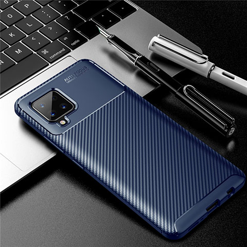 Funda Silicona Carcasa Goma Twill para Samsung Galaxy A42 5G Azul