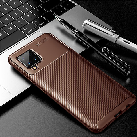 Funda Silicona Carcasa Goma Twill para Samsung Galaxy A42 5G Marron