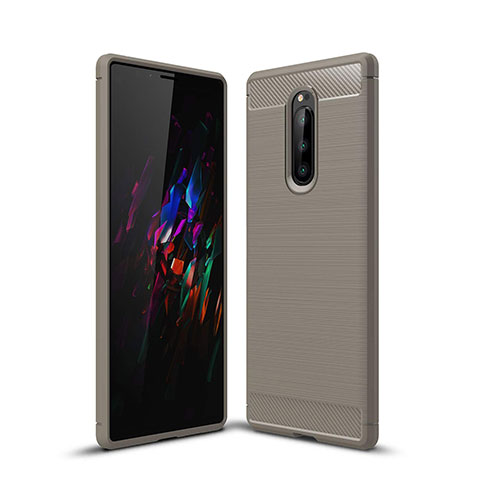 Funda Silicona Carcasa Goma Twill para Sony Xperia 1 Gris