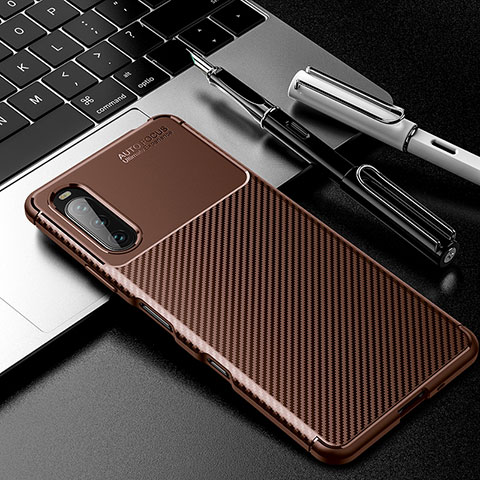 Funda Silicona Carcasa Goma Twill para Sony Xperia 10 III Marron