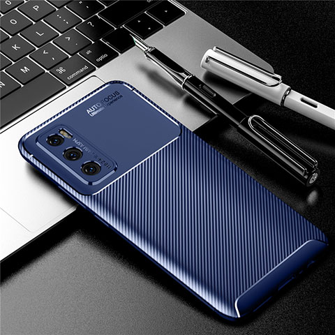 Funda Silicona Carcasa Goma Twill para Vivo V20 SE Azul