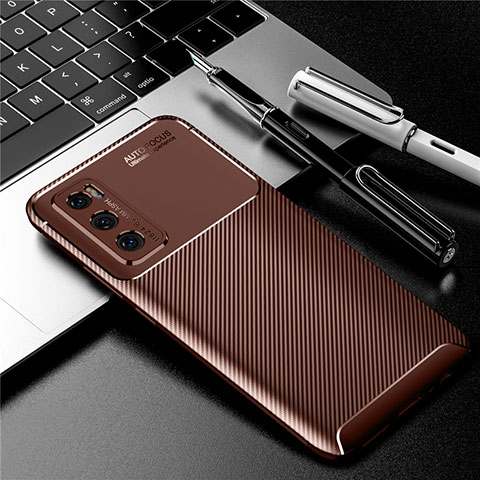 Funda Silicona Carcasa Goma Twill para Vivo V20 SE Marron