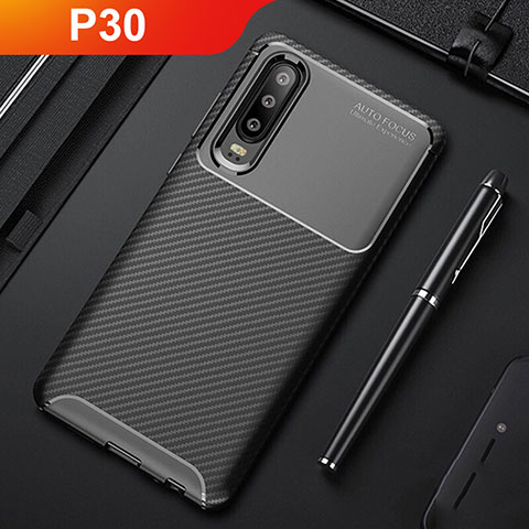 Funda Silicona Carcasa Goma Twill S01 para Huawei P30 Negro