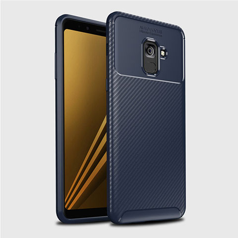Funda Silicona Carcasa Goma Twill S01 para Samsung Galaxy A8+ A8 Plus (2018) Duos A730F Azul