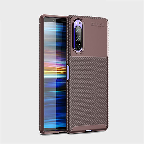 Funda Silicona Carcasa Goma Twill S01 para Sony Xperia 5 Marron