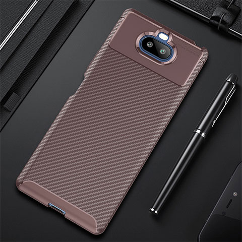 Funda Silicona Carcasa Goma Twill S01 para Sony Xperia 8 Lite Marron