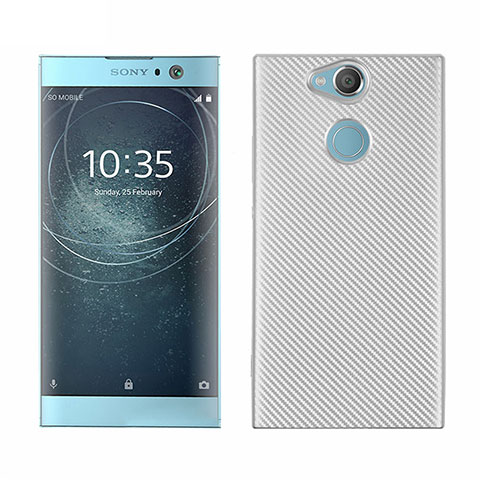 Funda Silicona Carcasa Goma Twill S01 para Sony Xperia XA2 Plus Blanco