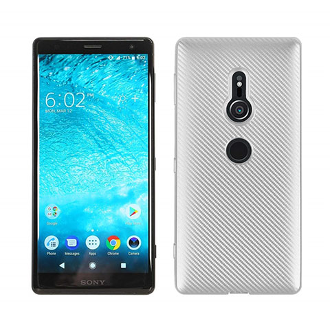 Funda Silicona Carcasa Goma Twill S01 para Sony Xperia XZ2 Plata