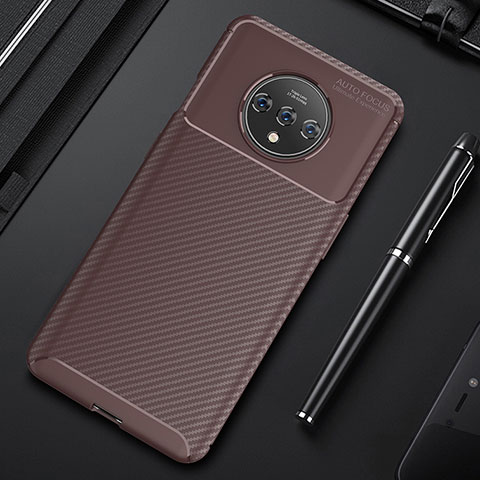 Funda Silicona Carcasa Goma Twill S03 para OnePlus 7T Marron