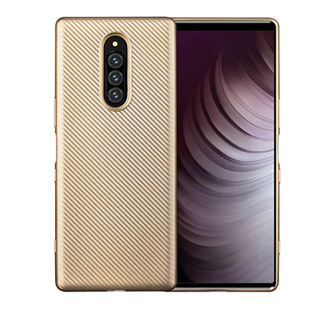 Funda Silicona Carcasa Goma Twill T01 para Sony Xperia 1 Oro