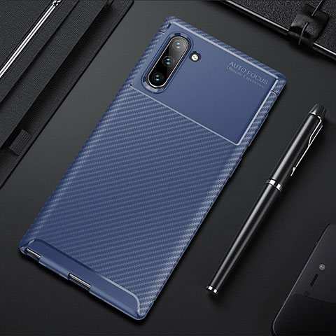 Funda Silicona Carcasa Goma Twill Y01 para Samsung Galaxy Note 10 Azul