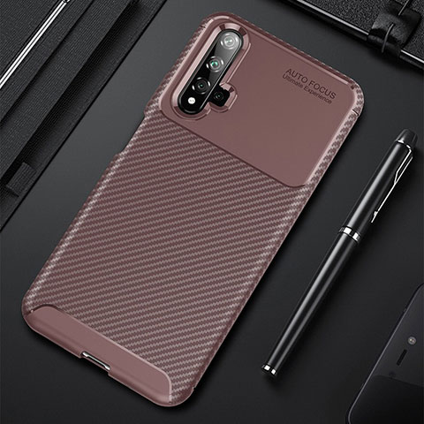 Funda Silicona Carcasa Goma Twill Y02 para Huawei Honor 20 Marron