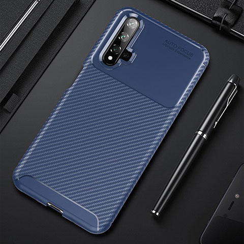 Funda Silicona Carcasa Goma Twill Y02 para Huawei Nova 5T Azul