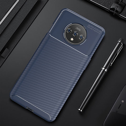 Funda Silicona Carcasa Goma Twill Y02 para OnePlus 7T Azul