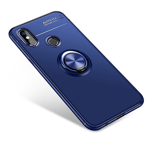 Funda Silicona Carcasa Ultrafina Goma con Anillo de dedo Soporte para Xiaomi Mi 6X Azul