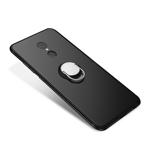 Funda Silicona Carcasa Ultrafina Goma con Anillo de dedo Soporte para Xiaomi Redmi 5 Negro