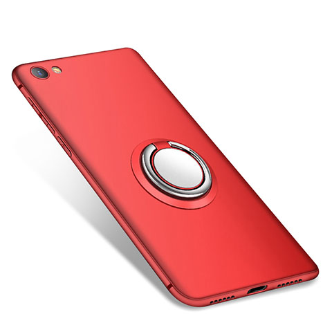 Funda Silicona Carcasa Ultrafina Goma con Anillo de dedo Soporte para Xiaomi Redmi Note 5A Standard Edition Rojo