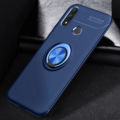 Funda Silicona Carcasa Ultrafina Goma con Magnetico Anillo de dedo Soporte A01 para Huawei P Smart (2019) Azul