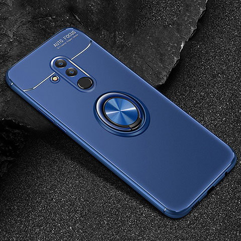 Funda Silicona Carcasa Ultrafina Goma con Magnetico Anillo de dedo Soporte A04 para Huawei Mate 20 Lite Azul