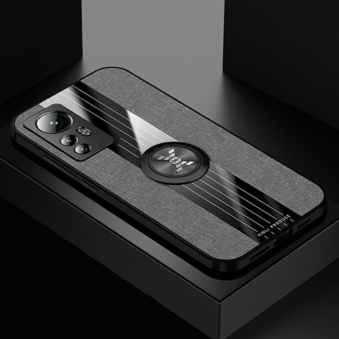 Funda Silicona Carcasa Ultrafina Goma con Magnetico Anillo de dedo Soporte A07 para Xiaomi Mi 12S 5G Gris