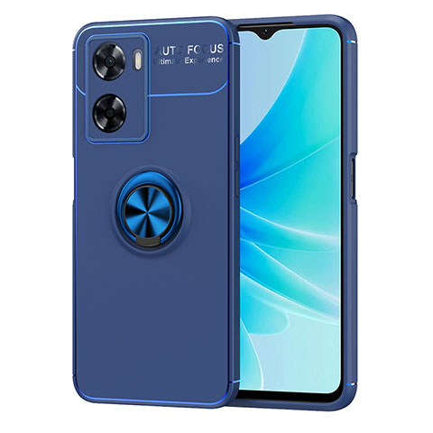 Funda Silicona Carcasa Ultrafina Goma con Magnetico Anillo de dedo Soporte JM1 para OnePlus Nord N20 SE Azul