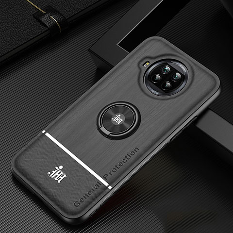 Funda Silicona Carcasa Ultrafina Goma con Magnetico Anillo de dedo Soporte JM1 para Xiaomi Mi 10T Lite 5G Negro